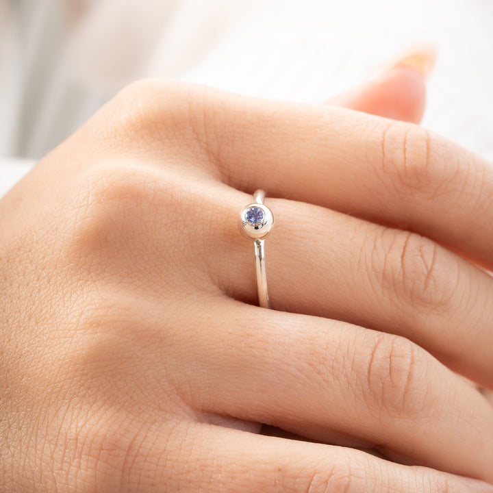 SILVER RING BIRTHSTONE