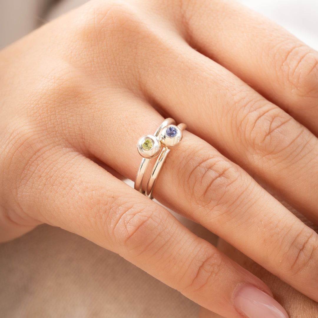 SILVER RING BIRTHSTONE