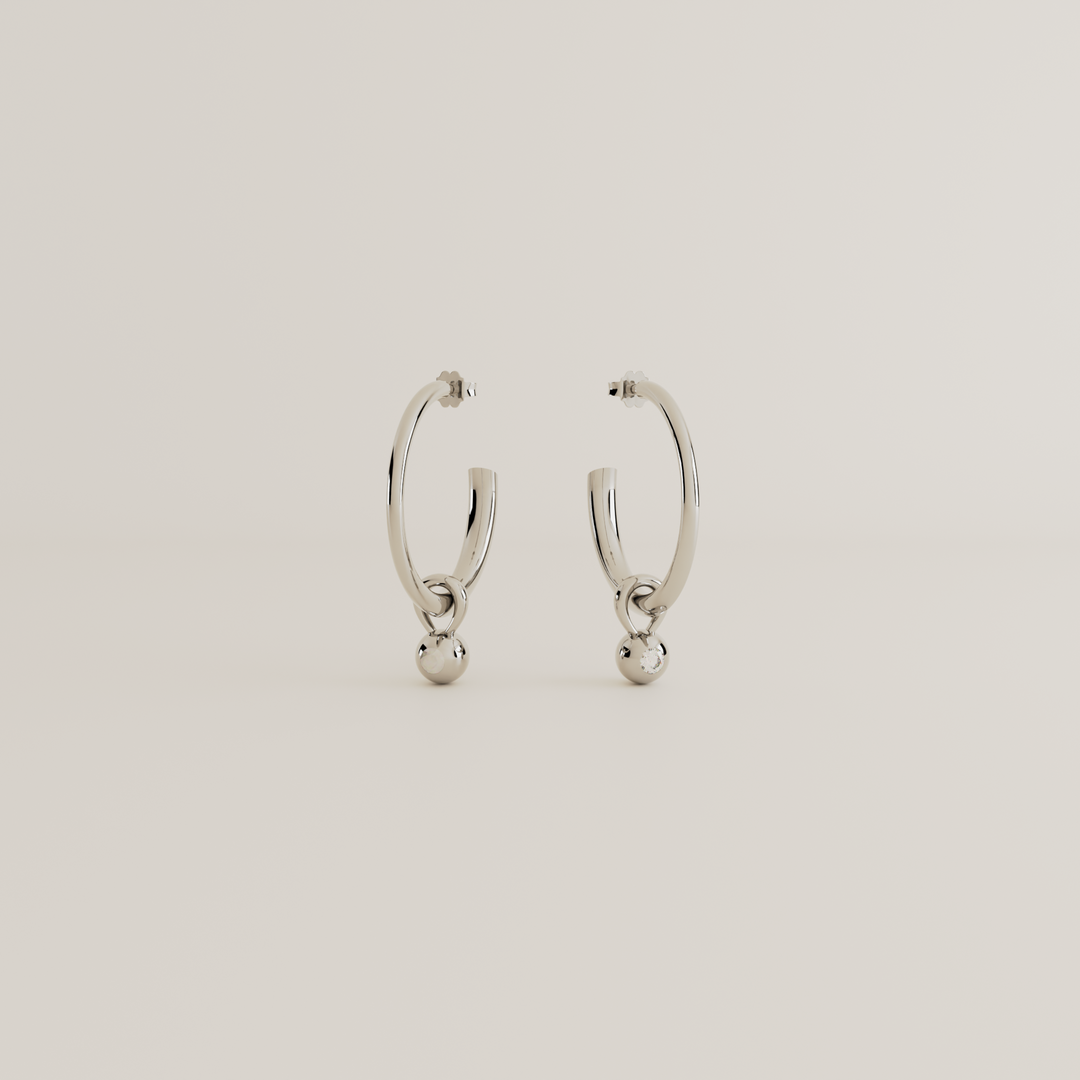 SILVER EARRINGS BIRTHSTONE POLYMORPHIC